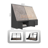 Vitrine d'exposition de pierre personnalisable, présentoir d'échantillons de carrelage avec rangement, présentoir d'exposition de pierre en marbre, céramique, quartz incliné