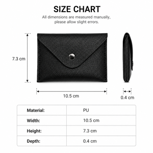 Porta Biglietti da Visita in Pelle PU Personalizzato con Logo, Mini Portafoglio Sottile con Bottone a Pressione, Portamonete per Uomo e Donna, Regalo per l'Ufficio - Product Image 4