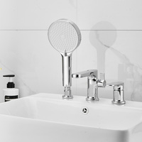 Mitigeurs montés sur le pont Robinet en laiton 3 trous Baignoire chaude et froide Robinet de salle de bain Robinet de baignoire