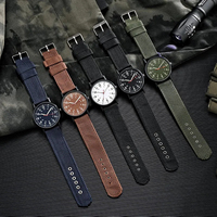 Le plus récent pas cher logo personnalisé Design Textile vert marine Nylon tressé Bracelet 40mm Quartz Sport lumineux Montre pour hommes