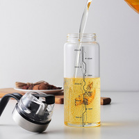 Distributeur d'huile de cuisine de 450ml, bouteille avec bec verseur automatique, distributeur de vinaigre d'huile, de vinaigre 1 pièce