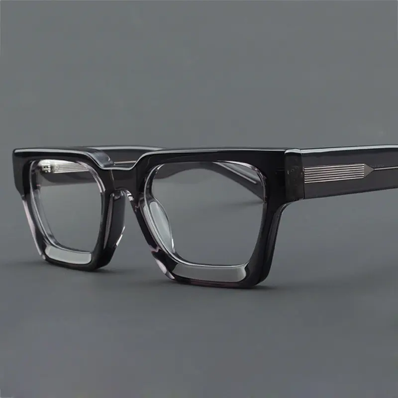 Customized Logo Fashion Optical Glasses Frame Men Wholesale Handmade Eyewear Retro High Quality Acetate Eyeglass Frame