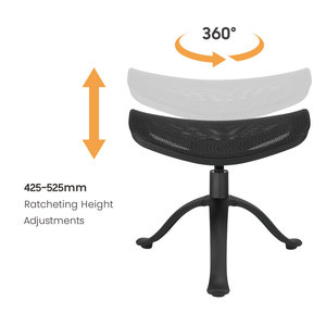 Ergonomische Fußstütze Schwarz Unter Schreibtisch Höhenverstellbar Tragbar Faltbare Fußablage - Product Image 2