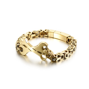 Bracelet hip-<span class=keywords><strong>hop</strong></span> en acier inoxydable pour homme, nouvelle collection - Product Image 2