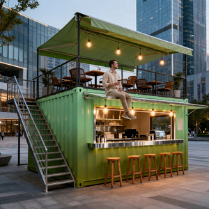 Nouveauté 2026 : Bar à café portable en conteneur de 3 m avec structure en acier et terrasse sur le toit – Mini-stand pop-up pour centres commerciaux et parcs (utilisation extérieure) - Product Image 2