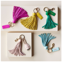 Porte-clés en cuir personnalisé avec cordon USB, porte-clés suspendu avec câble USB pour charger le téléphone