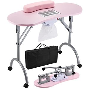 Hot Portable Nail Desk with Nail Dust Collector Rolling Manicure <b>Table</b> Foldable with Manicure Hand Rests Organizer Carry Bag - Product Image 3