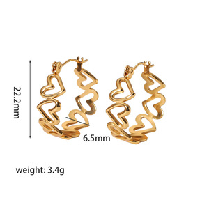 ต่างหูห่วงทองทันสมัย ดีไซน์รูปใบไม้ ดอกไม้ หัวใจ ทำจากสแตนเลส สำหรับผู้หญิง เหมาะสำหรับงานปาร์ตี้ - Product Image 5