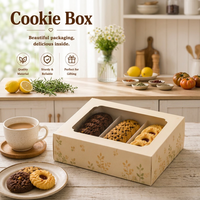 Nouvelles Boîtes Personnalisées Tendance pour Biscuits Pliés, Emballage en Papier pour Pâtisseries avec Fenêtre
