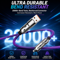 Câble de données USB-C 4-en-1 XTAURI en silicone avec charge rapide PD 3A et alliage de zinc pour accessoires d'appareil photo et de téléphone portable