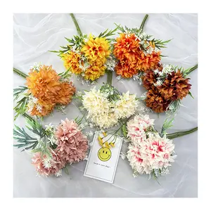 FJW 7 Forks Handful Dandelion Artificial Dahlia Bouquet Table Home Decoration New Product Hot Sale High Quality