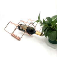 Porte-bouteilles de vin autoportant en métal pour comptoir, décoration de cave à vin, organiseur de 5 bouteilles