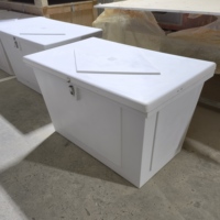 Boîte de rangement marine en fibre de verre avec gelcoat blanc personnalisé, anti-UV, résistante à l'eau salée, en FRP, pour port, yacht, quai
