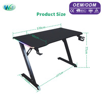 WS4541 Vente en gros Table de jeu électrique Bureau de jeu à DEL Table de jeu multifonctionnelle Table de jeu de luxe avec porte-gobelet