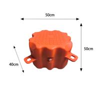 Plateforme flottante pour ponton en HDPE de haute qualité, plateforme océanique 500*500*400mm, bleu/orange/gris, flotteur pour ponton
