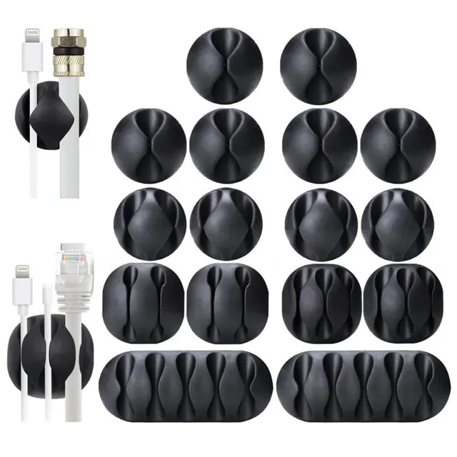 16pcs dính ánh sáng Clip Cáp Tổ chức Quản lý dây cáp chủ kẹp cáp clip