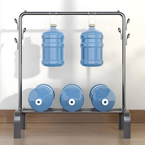 Étagère en tissu métallique à tige unique personnalisable avec 6 crochets Étagère inférieure mobile pour chaussures Vêtements Séchage Chambre Balcon Porte-vêtements - Product Image 3