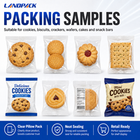 Machine d'emballage flow pack pour mini-biscuits, barres énergétiques, gaufrettes et autres produits de boulangerie