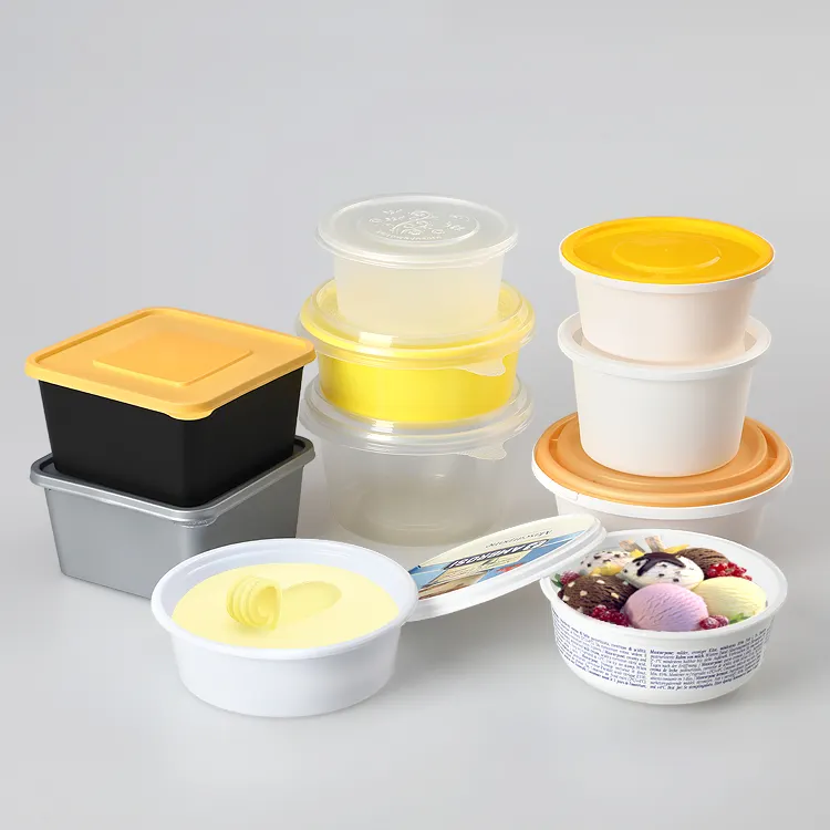 OEM/ODM Produsen MINI Sekali Pakai Cangkir Es Krim Bulat Cangkir Keju Minum Plastik Cangkir Butter Wadah