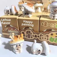 Nouvelle boîte mystère d'animaux en résine mignons en forme de champignon Xiao Mao, figurines créatives et tendance, ornements, même chat du Little Red Book