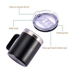 Tùy Chỉnh 12Oz Travel Coffee Mug Đôi Tường Chân Không Cách Điện Kim Loại Thép Không Gỉ Tumbler Với Xử Lý - Product Image 3