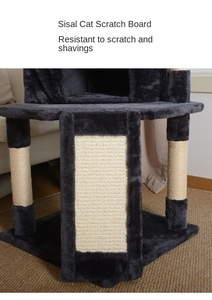 Moderner großer mehr schicht iger Holznest baum Integrierter Katzen kletter rahmen Sisal bett Perfektes Spielzeug für große kleine Katzen Verpackter Karton - Product Image 5