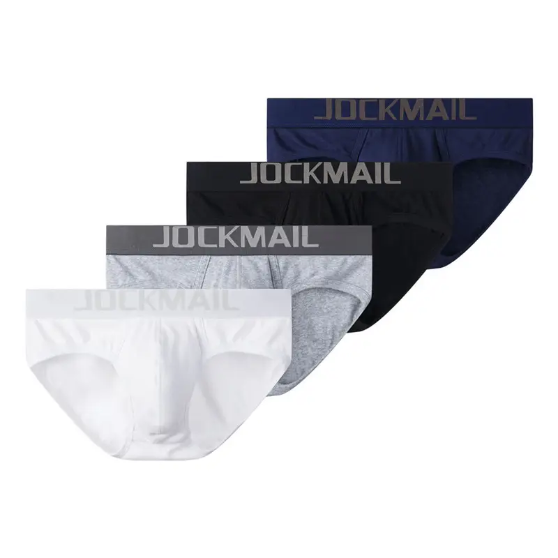 JOCKMAIL कपास पुरुषों के अंडरवियर सांस सेक्सी कच्छा जांघिया फैशन क्लासिक कम कमर बॉक्सर प्लस आकार शॉर्ट्स चड्डी