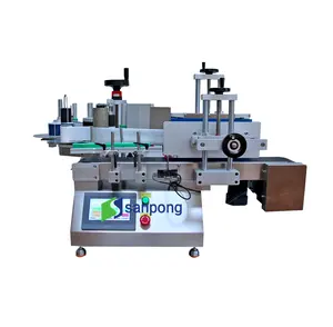 table type semi-automatic small size labeling machine for plastic bottle/tin can dates labeler