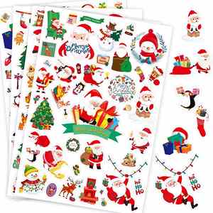 Hoja de pegatinas de vinilo para Navidad FX Printing, etiquetas adhesivas navideñas, pegatinas troqueladas de Feliz Navidad para regalos - Product Image 6