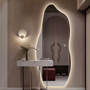 Espejo con luz LED para decoración de hoteles, cosmético al por mayor, espejo con luz LED, espejo de Spiegel irregular iluminado para salón de baño, luz LED inteligente - Product Image 4