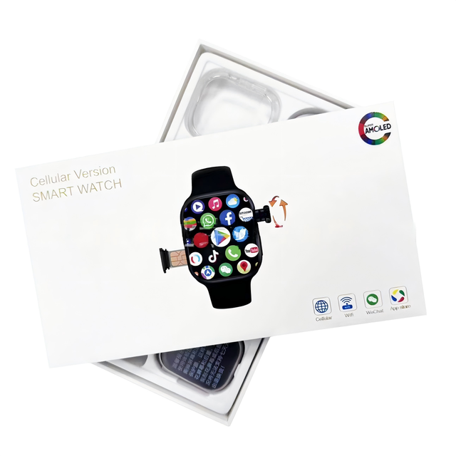 CD99 Square AMOLED Smart Watch 5G SIM Card Silicone Band Titanium Alloy Case Wireless Charging 3 ATM Waterproof APP Download