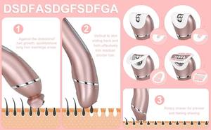 Rasoir électrique pour femmes épilateur pour <span class=keywords><strong>femme</strong></span>, kit d'épilation indolore pour visage, <span class=keywords><strong>menton</strong></span>, bras, jambe, aisselles, bikini, tondeuse - Product Image 3