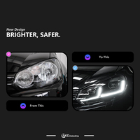 Feux de voiture AKD pour Golf 6 2009-2012 R20 Golf6 MK6, phares LED dynamiques, modification et mise à niveau, design yeux de loup, clignotants