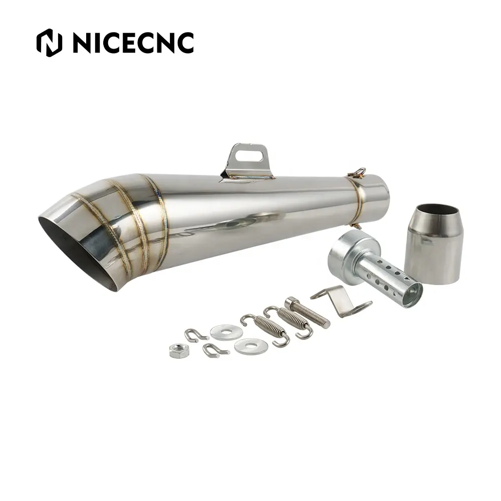 NiceCNC Universal Motorrad Roller Slip-On 51mm Edelstahl GP Auspuffrohr