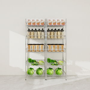 Étagère de rangement multi-niveaux en acier inoxydable pour salon et balcon, combinaison simple, du sol au plafond - Product Image 1