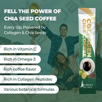 JBY Vente chaude Café minceur trois en un au collagène et aux graines de chia, café aux fruits jaunes de la vigne