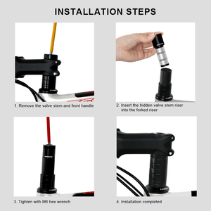 RIDERACE Extension de hauteur de tige de guidon de vélo 1-1/8 "(28.6mm) Fourche en alliage Hidden Riser MTB Road Bike Fork Stem Extension Stem - Product Image 5