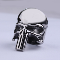 Bague Crâne Punisher en Acier Inoxydable 316L pour Hommes, Best-Seller