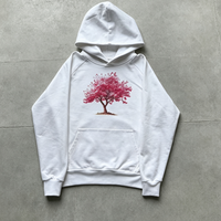 Sweat-shirt à capuche personnalisé OEM pour homme, imprimé arbre, automne, lourd, 100% coton, French Terry