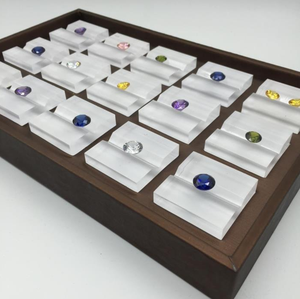 Trong Suốt Acrylic Hình Chữ V Rãnh Tourmaline Màu Đá Trần Kho Báu Hiển Thị Khay - Product Image 6