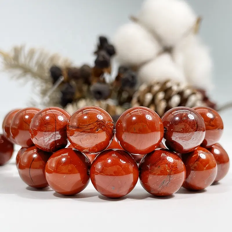 Vente en gros de pierres précieuses de jaspe rouge lisse naturel, perles en vrac 4mm 6mm 8mm 10mm 12mm
