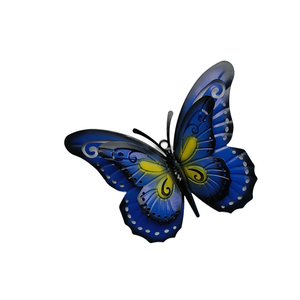 Ailes <span class=keywords><strong>en</strong></span> <span class=keywords><strong>fer</strong></span> <span class=keywords><strong>forgé</strong></span> moderne Deux papillons Autocollant mural tridimensionnel Clôture de jardin <span class=keywords><strong>extérieur</strong></span> <span class=keywords><strong>Décoration</strong></span> de la maison avec format de corde - Product Image 1