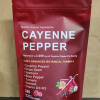 Complément Alimentaire OEM 240 Gélules de Poivre de Cayenne 3000mg Équivalent avec Pépins de Raisin, Betterave et D3+K2 pour le Soutien de la Santé