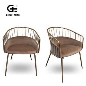 Mobili per la casa Del Nuovo Progettista Sedia Rivestimento In Tessuto Salotto Sedia di Metallo di Rame Nastro Telaio Poltrona - Product Image 2