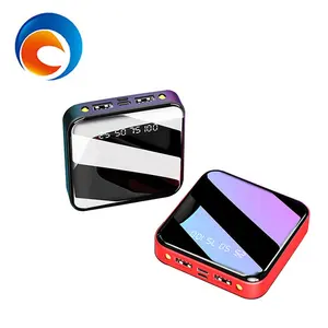 Specchio con le banche di potere 10000mah di alta qualità piccolo mini caricatore portatile banca di potere doppio micro porte USB LED display digitale