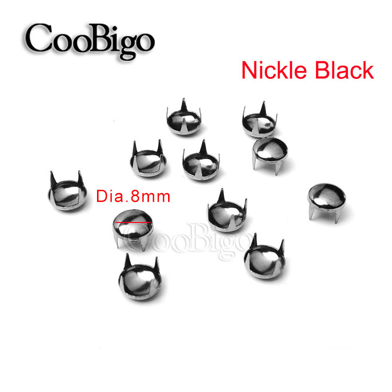 6mm Round Dome Rivet, 90 Pcs Metal 4 Claw Spike Spot Stud Punk Rock Rivet Nailhead Diy Leather Crafting Decor Repair Clothing Belts Bags Shoes Bronze