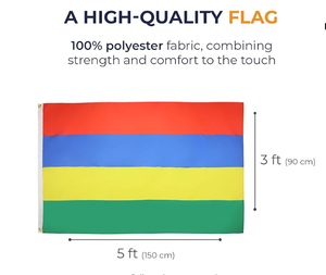 Personnalisé 75D Polyester 90*150cm Haute Qualité Rouge Bleu Jaune Vert <span class=keywords><strong>Ile</strong></span> <span class=keywords><strong>Maurice</strong></span> Drapeau de Pays pour les Activités de Plein Air - Product Image 3