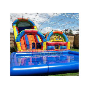 Tobogán Acuático Inflable <span class=keywords><strong>Grande</strong></span> con Piscina Combinada, Cachino, Juego de Agua para Niños - Product Image 1