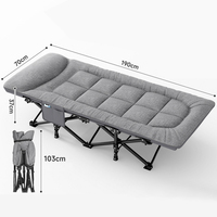 Lits pliants de conception moderne haut de gamme avec matelas en mousse à mémoire de forme luxueux, cadre en acier pour le camping en plein air et l'utilisation hospitalière