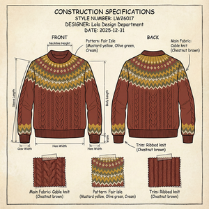 Set Maglione Vintage Fair Isle OEM ODM per <span class=keywords><strong>Donna</strong></span>, Top in Maglia Color Ruggine e Gonna Midi in Velluto a Coste Marrone, <span class=keywords><strong>Outfit</strong></span> Autunnale - Product Image 6